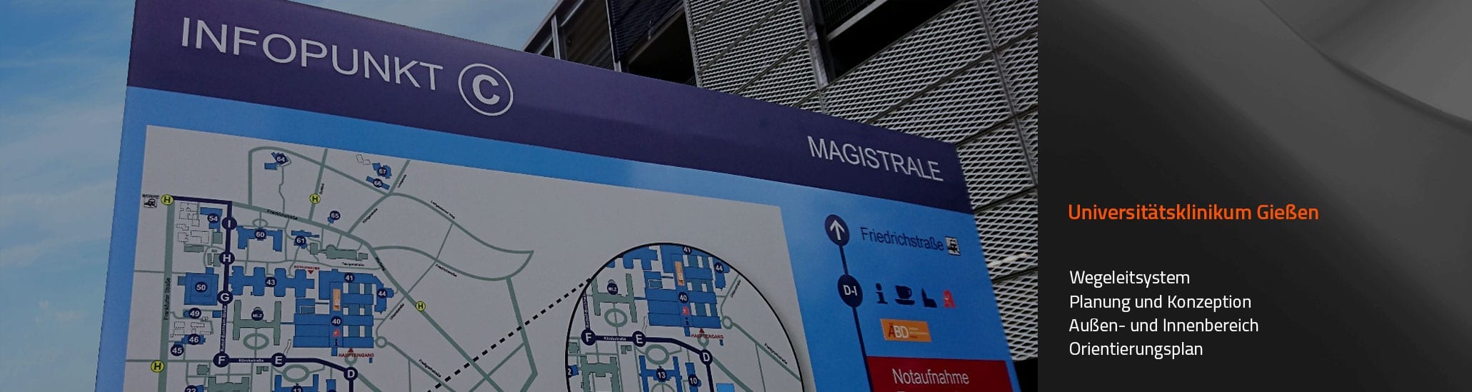 UKGM-Gießen-Beschilderungssystemsystem