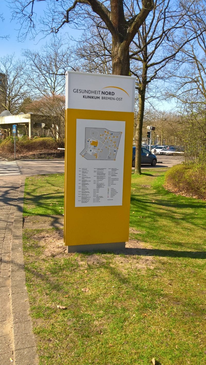 Klinikum Bremen Ost Monolith Exterior Lageplan Leitsystem