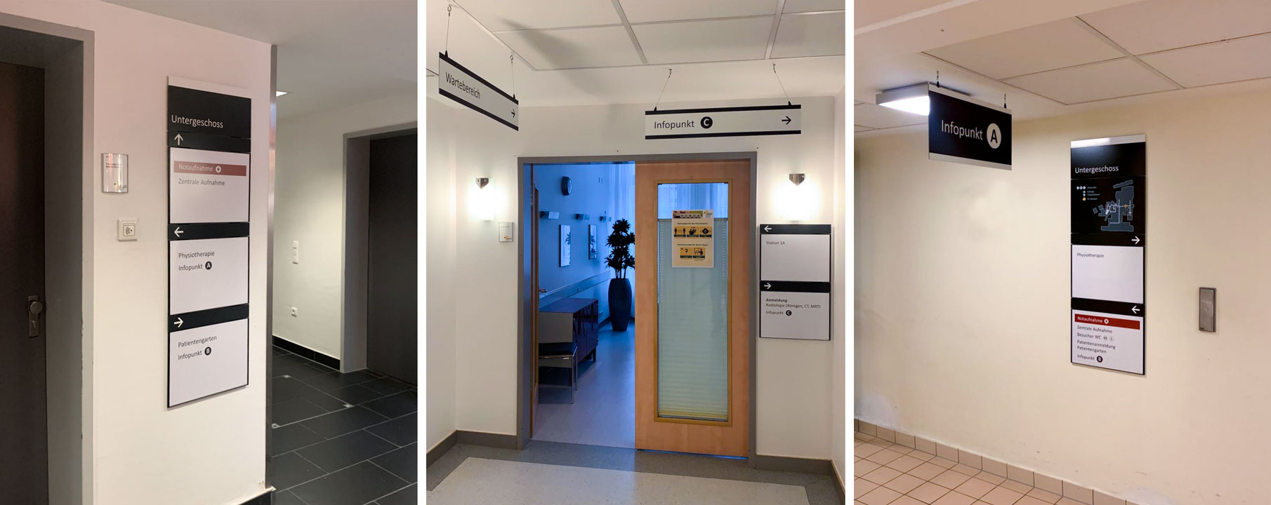 Pius-Hospital-Oldenburg--Innenleitsystem-Wegeführung-mit-Lageplan Marienkrankenhaus Monolith Leitsystem Exterior Kliniken