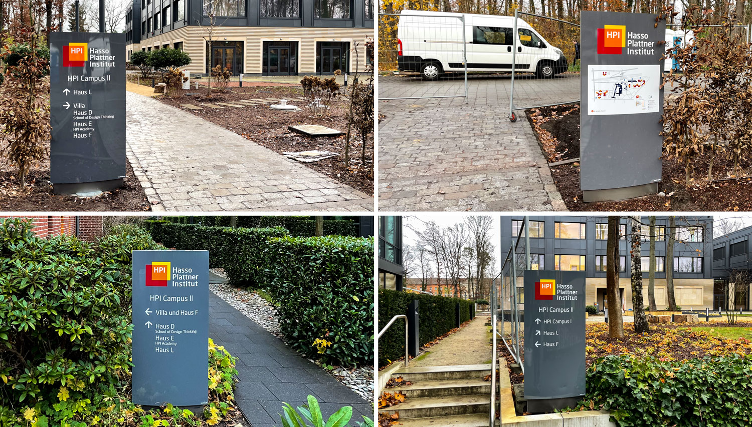 Stadtteilschule Bramfeld Aussenbeschilderung Exterior Wandschild Wegeleitsystem