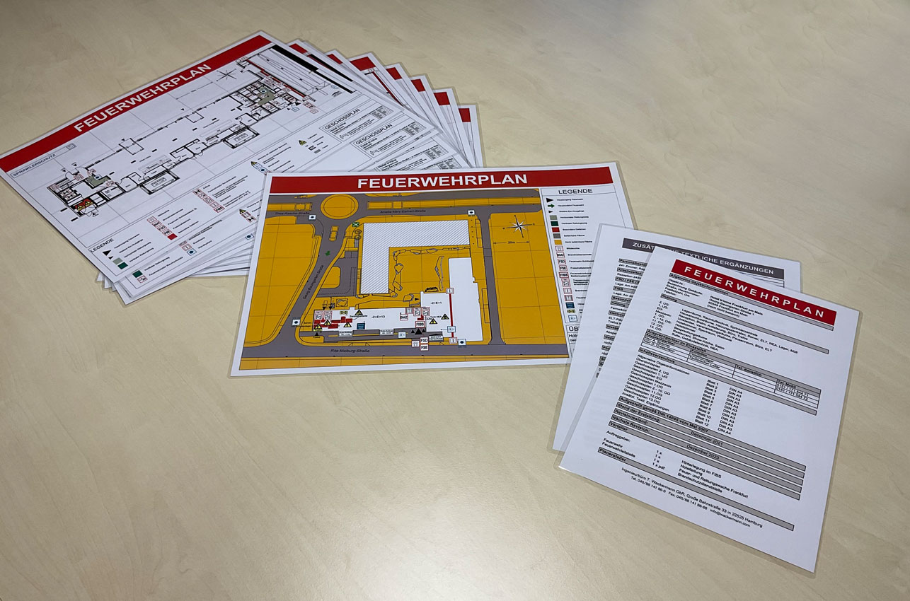 Flucht-und-Rettungspläne-Feuerwehrplan Leitsystem für die Maria Louisen Straße. Produktlinie Modulex Macer Exterior
