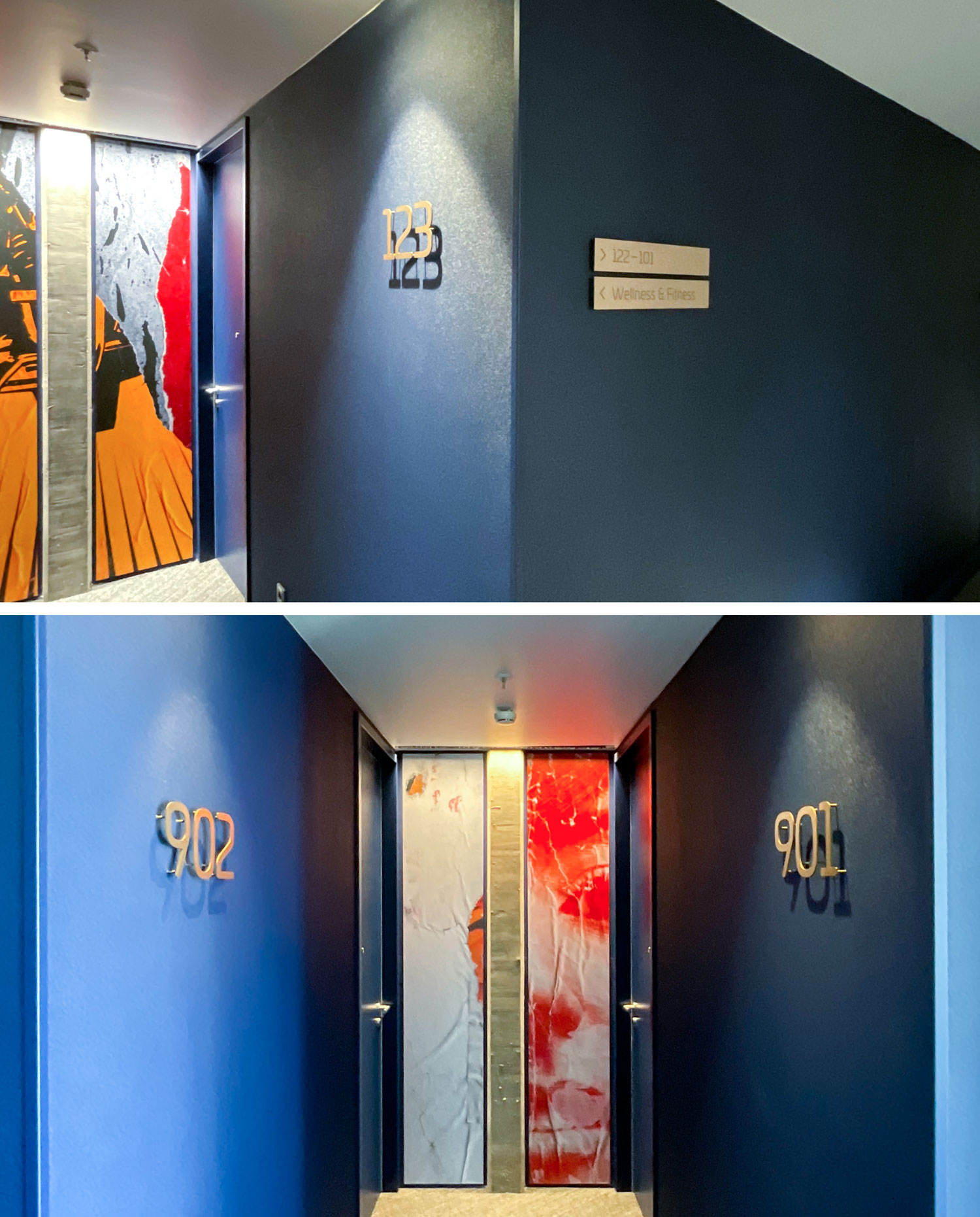 Bmine-Hotel-Frankfurt-Leitsystem-Zimmer-und-Geschosskennzeichnung Stadtteilschule Bramfeld Aussenbeschilderung Exterior Wandschild Wegeleitsystem