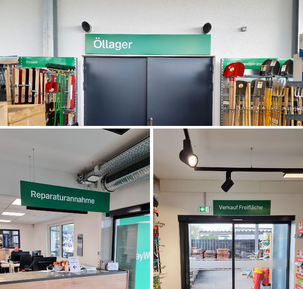 BayWA-Standortgestaltung-Innenbeschilderung Stadtteilschule Bramfeld Aussenbeschilderung Exterior Wandschild Wegeleitsystem