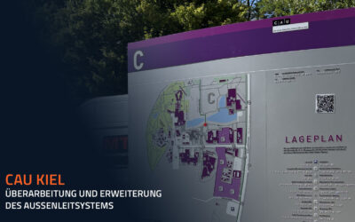 CAU Kiel: Überarbeitung und Erweiterung des Außenleitsystems