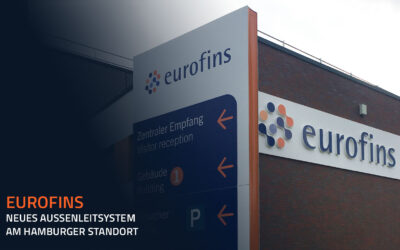 Eurofins: Neues Außenleitsystem am Hamburger Standort
