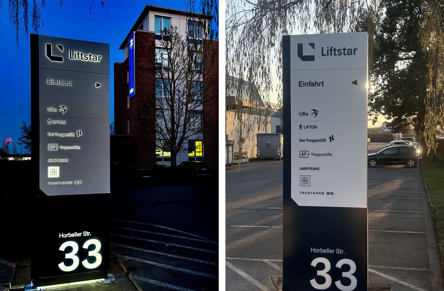 Taktile Handlaufschilder, die auf dem Treppengelände angebracht sind