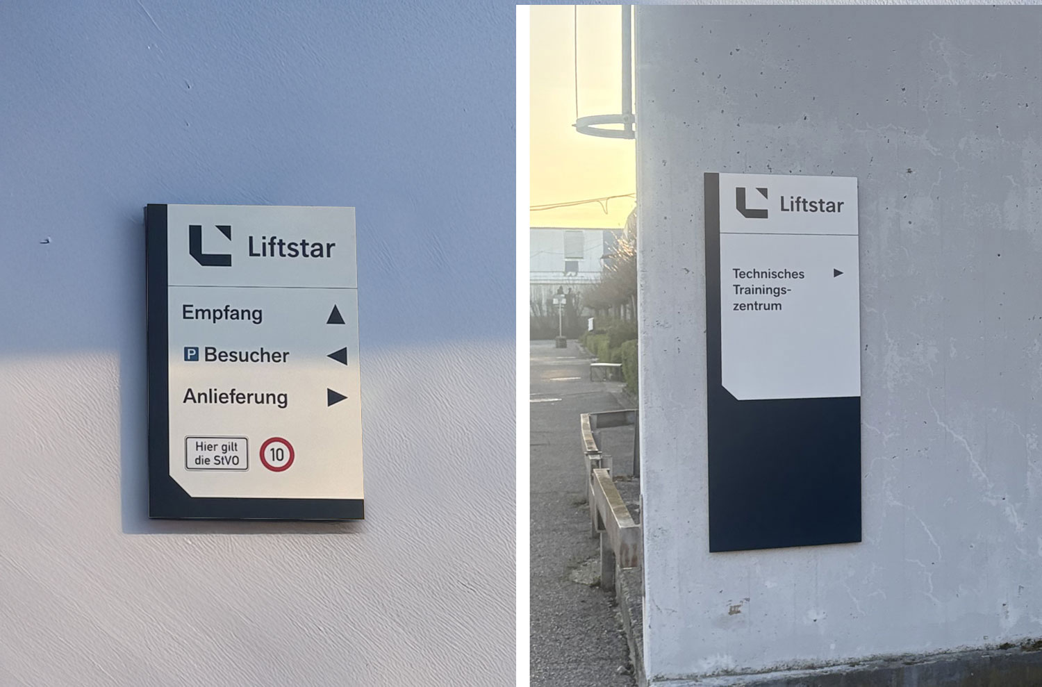 Taktile Handlaufschilder, die auf dem Treppengelände angebracht sind